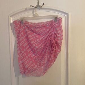 Hello Kitty Asymmetrical Pink beach cover up Skirt